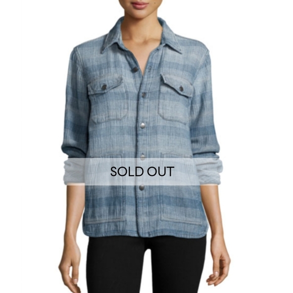 Current/ElliottThe Patch Pocket Workman Shirt, Dreamer Stripe size 2! - Picture 2 of 11